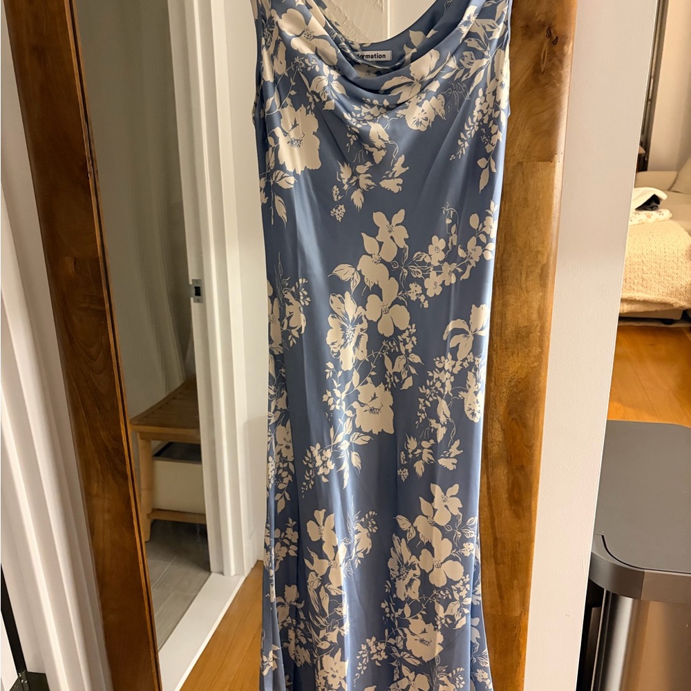 Reformation Blue and White Floral Dress
